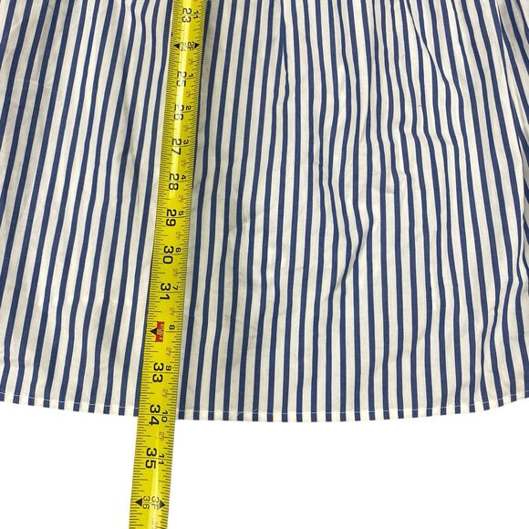 Draper James | Cam Smocked Dress in Blue White Shirting Stripe Sz 2X MSRP: $95 - Picture 8 of 16
